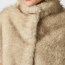 Neo Noir Kevini Faux Fur Vest Beige
