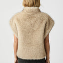 Neo Noir Kevini Faux Fur Vest Beige