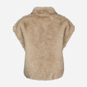 Neo Noir Kevini Faux Fur Vest Beige