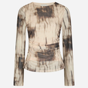 Neo Noir Lenida Faded Mesh Blouse Dusty Brown