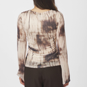 Neo Noir Lenida Faded Mesh Blouse Dusty Brown