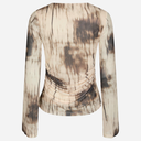 Neo Noir Lenida Faded Mesh Blouse Dusty Brown