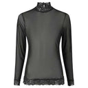 Neo Noir Liza Mesh Lace Blouse Black - J BY J Fashion