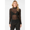 Neo Noir Liza Mesh Lace Blouse Black - J BY J Fashion