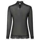 Neo Noir Liza Mesh Lace Blouse Black - J BY J Fashion