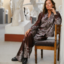 Neo Noir Lunet Paisley Border Pants Dark Brown