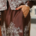 Neo Noir Lunet Paisley Border Pants Dark Brown