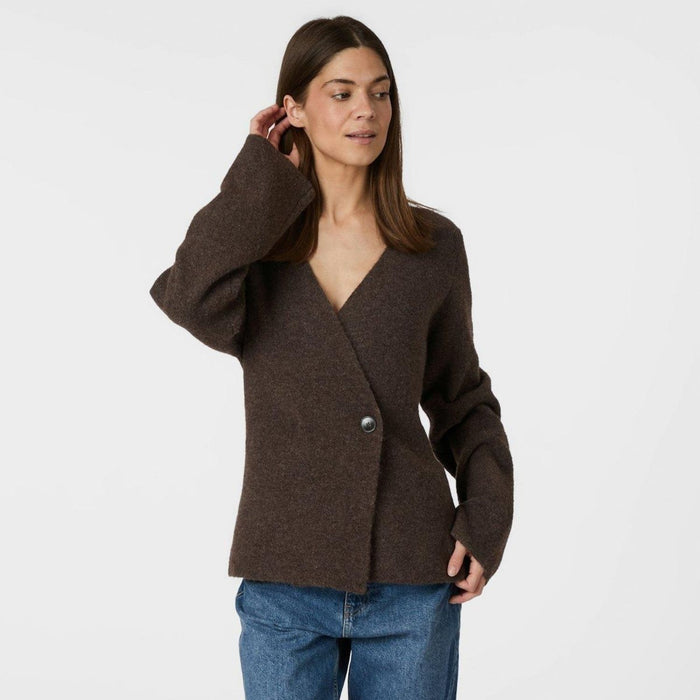 Neo Noir Marie Louise Knit Cardigan Brown Melange