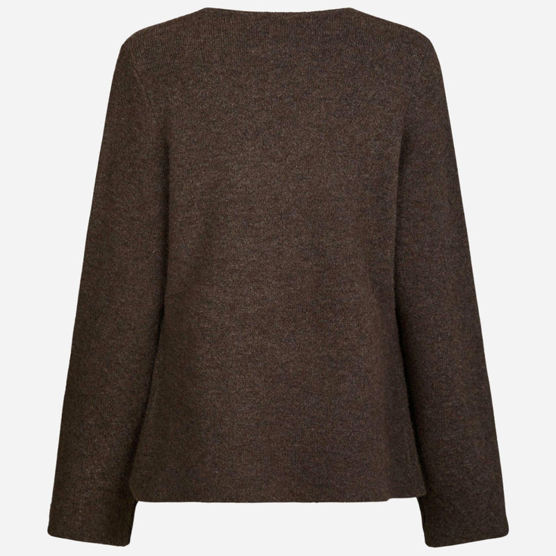 Neo Noir Marie Louise Knit Cardigan Brown Melange