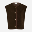 Neo Noir Mariko Teddy Vest Dark Brown