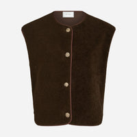 Neo Noir Mariko Teddy Vest Dark Brown