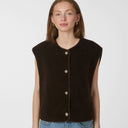 Neo Noir Mariko Teddy Vest Dark Brown