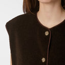 Neo Noir Mariko Teddy Vest Dark Brown
