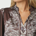 Neo Noir Massima Paisley Border Blouse Dark Brown