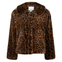 Neo Noir Melodie Leo Faux Fur Jacket Dark Brown - J BY J Fashion