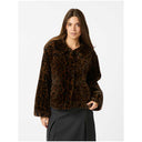 Neo Noir Melodie Leo Faux Fur Jacket Dark Brown - J BY J Fashion