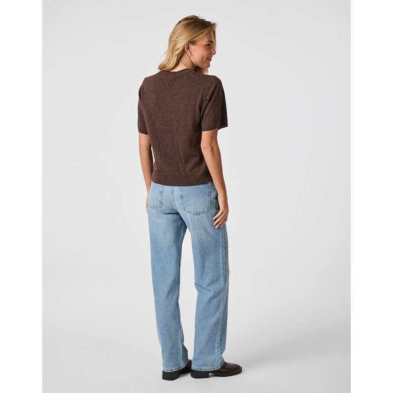Neo Noir Missy Knit Tee Brown Melange - J BY J Fashion