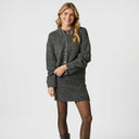 Neo Noir Naria Fluffy Knit Skirt Antracit