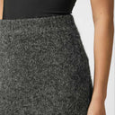 Neo Noir Naria Fluffy Knit Skirt Antracit