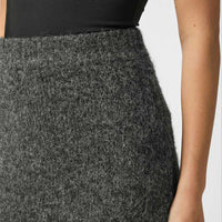 Neo Noir Naria Fluffy Knit Skirt Antracit