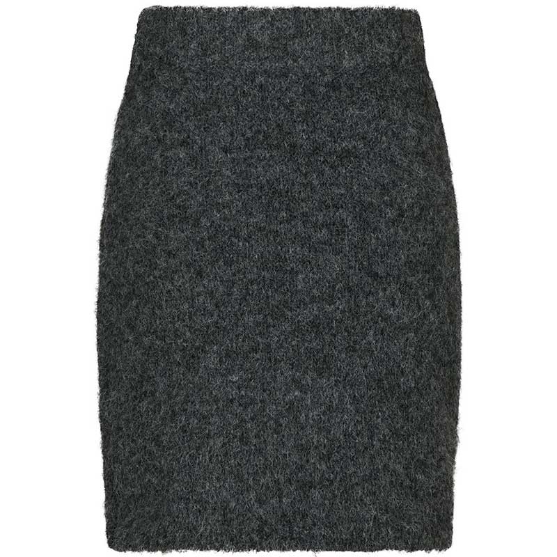 Neo Noir Naria Fluffy Knit Skirt Antracit