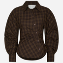 Neo Noir Neoella Check Shirt Dark Brown