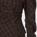 Neo Noir Neoella Check Shirt Dark Brown