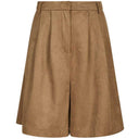 Neo Noir Nika Faux Suede Bermuda Shorts Cognac