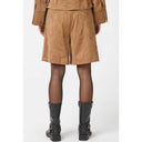 Neo Noir Nika Faux Suede Bermuda Shorts Cognac