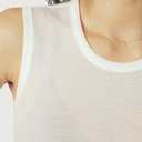 Neo Noir Nimbi Fine Rib Top White