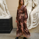 Neo Noir Nova Botanical Border Dress Black