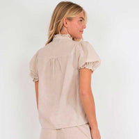 Neo Noir Odesa Linen Blouse Sand - J BY J Fashion