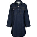 Neo Noir Paras Denim Dress Dark Blue