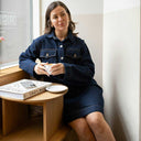 Neo Noir Paras Denim Dress Dark Blue