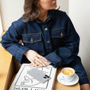 Neo Noir Paras Denim Dress Dark Blue