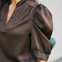 Neo Noir Roella Heavy Sateen Blouse Dark Brown