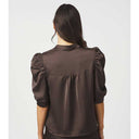 Neo Noir Roella Heavy Sateen Blouse Dark Brown