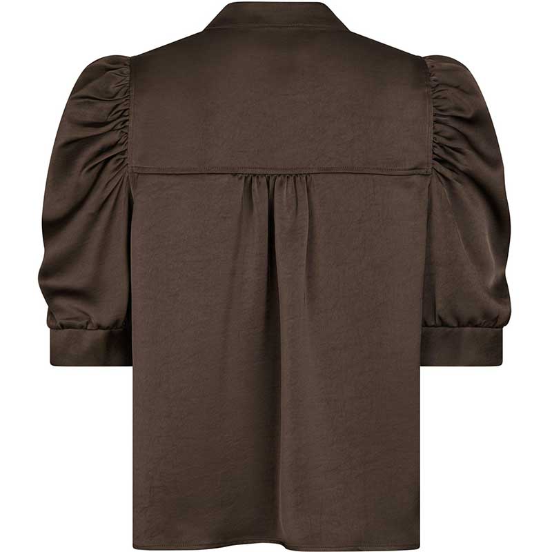 Neo Noir Roella Heavy Sateen Blouse Dark Brown