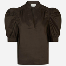 Neo Noir Roella Poplin Blouse Chocolate Brown