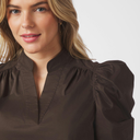 Neo Noir Roella Poplin Blouse Chocolate Brown