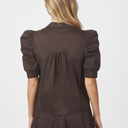 Neo Noir Roella Poplin Blouse Chocolate Brown