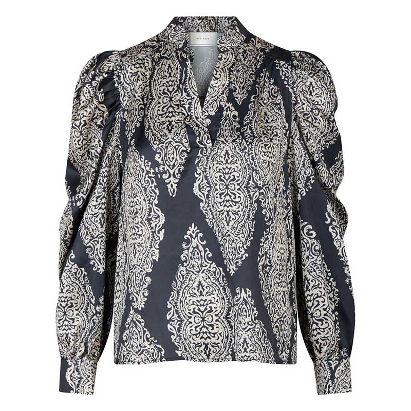 Neo Noir Rosslyn Paisley Drop Blouse Navy - J BY J Fashion