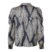 Neo Noir Rosslyn Paisley Drop Blouse Navy - J BY J Fashion