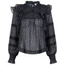 Neo Noir Sarna Mini Rose Blouse Black - J BY J Fashion