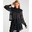 Neo Noir Sarna Mini Rose Blouse Black - J BY J Fashion