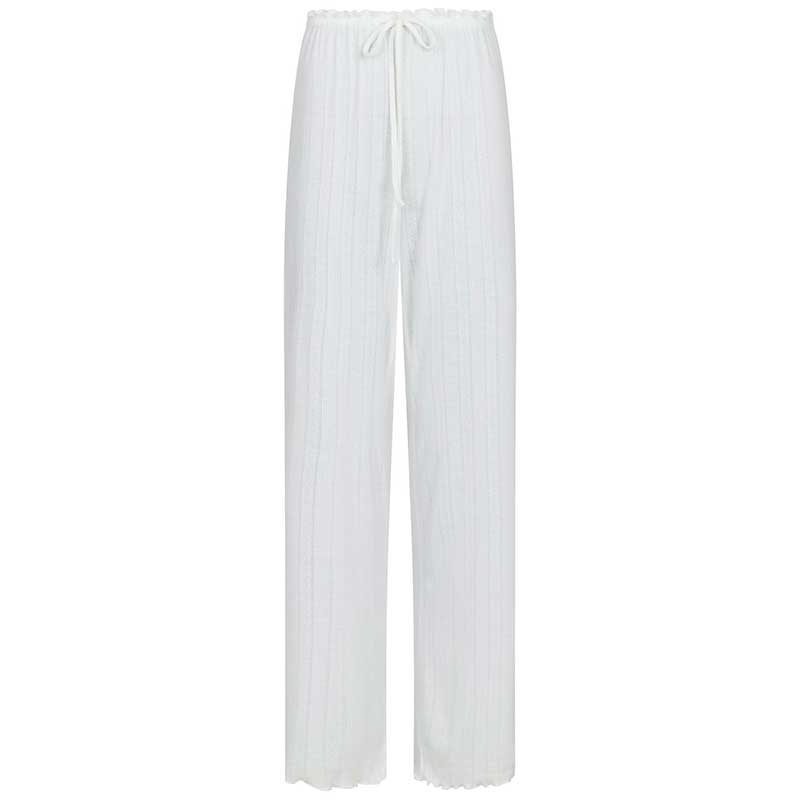 Neo Noir Serafine Pointelle Pants Hvid - J BY J Fashion