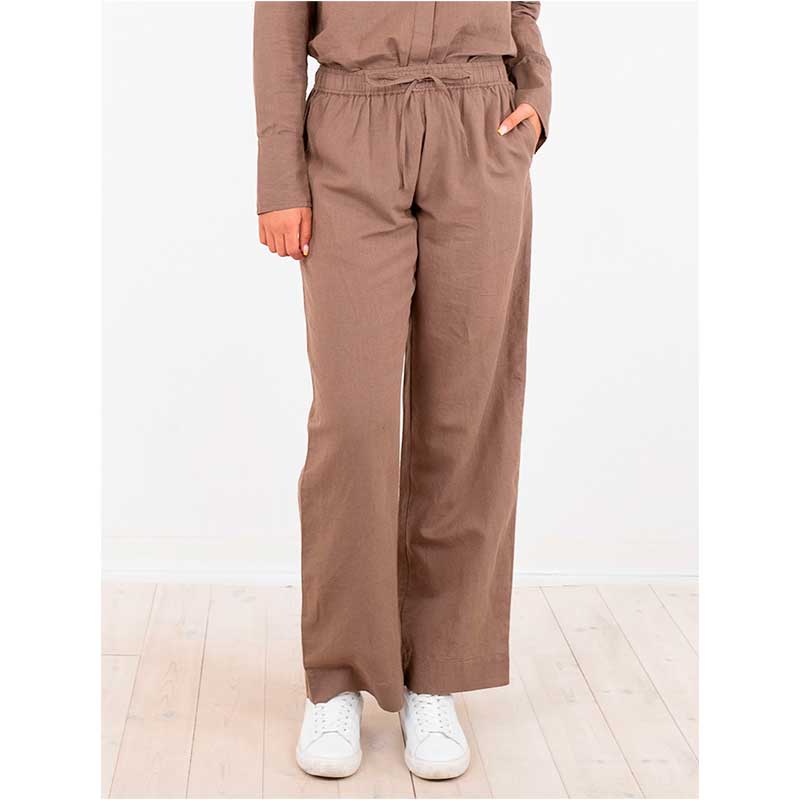 Neo Noir Sonar Linen Pants Mørk Sand - J BY J Fashion