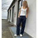 Neo Noir Sonar Linen Pants Navy