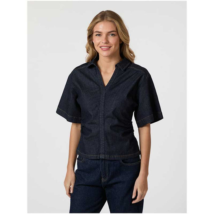 Neo Noir Spenda Denim Blouse Dark Blue