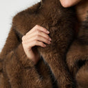 Neo Noir Stephanie Faux Fur Jacket Brown
